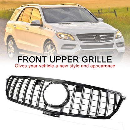 Per Benz W166 2012-2015 ML350 400 550 Griglia anteriore cromata nera stile GTR