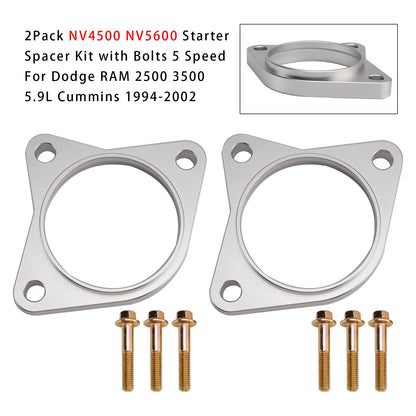 Kit distanziali per motorino di avviamento NV4500 NV5600 (confezione da 2) con bulloni, cambio a 5 marce per RAM 2500 5.9L