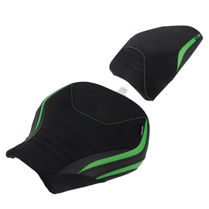 Kit cuscini passeggero Raider anteriori e posteriori per Kawasaki Ninja H2 Sx 2022-2025, colore verde.