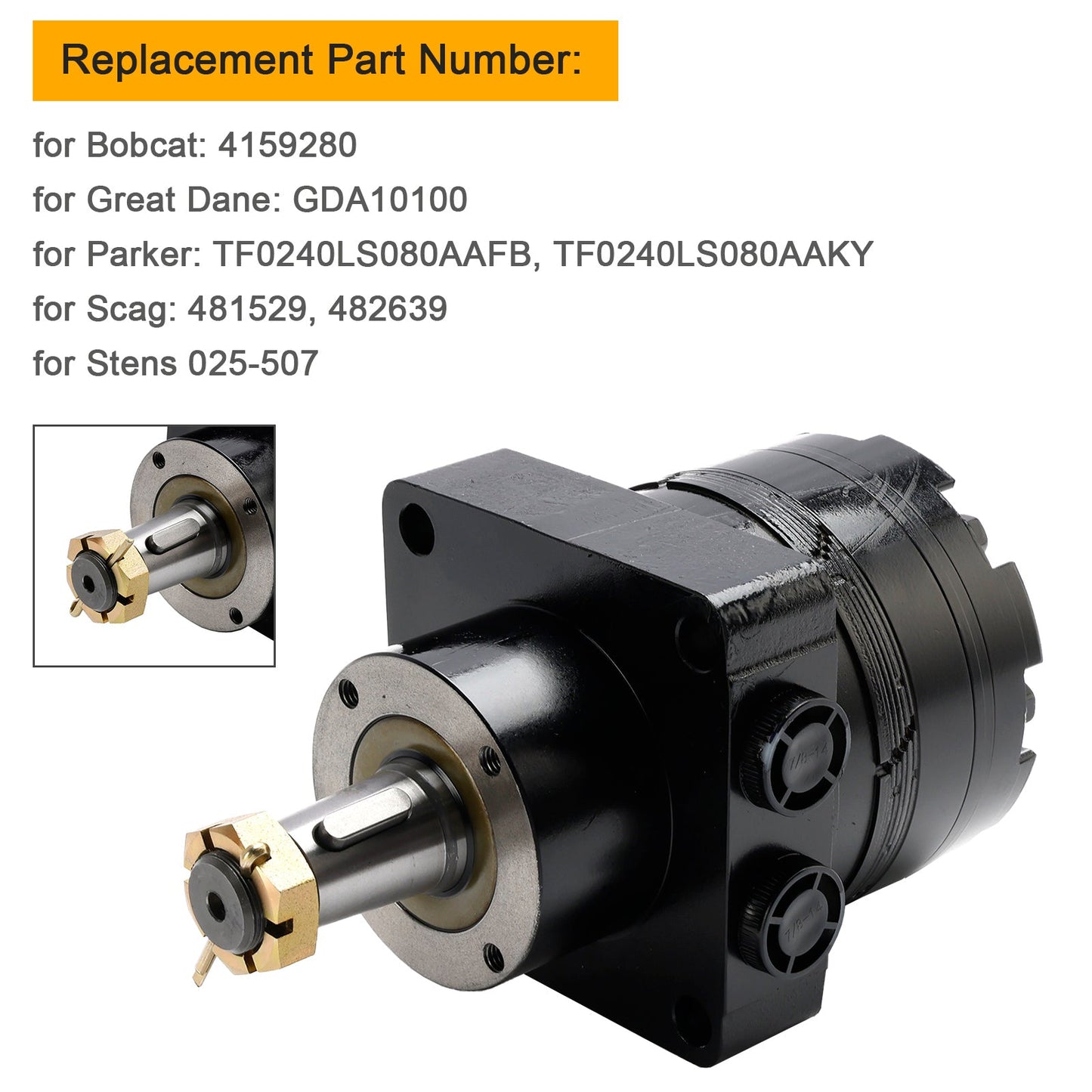 Motore ruota idraulico per Scag 481529 e 482639 per Wildcat Turf Tiger Cub 27-502