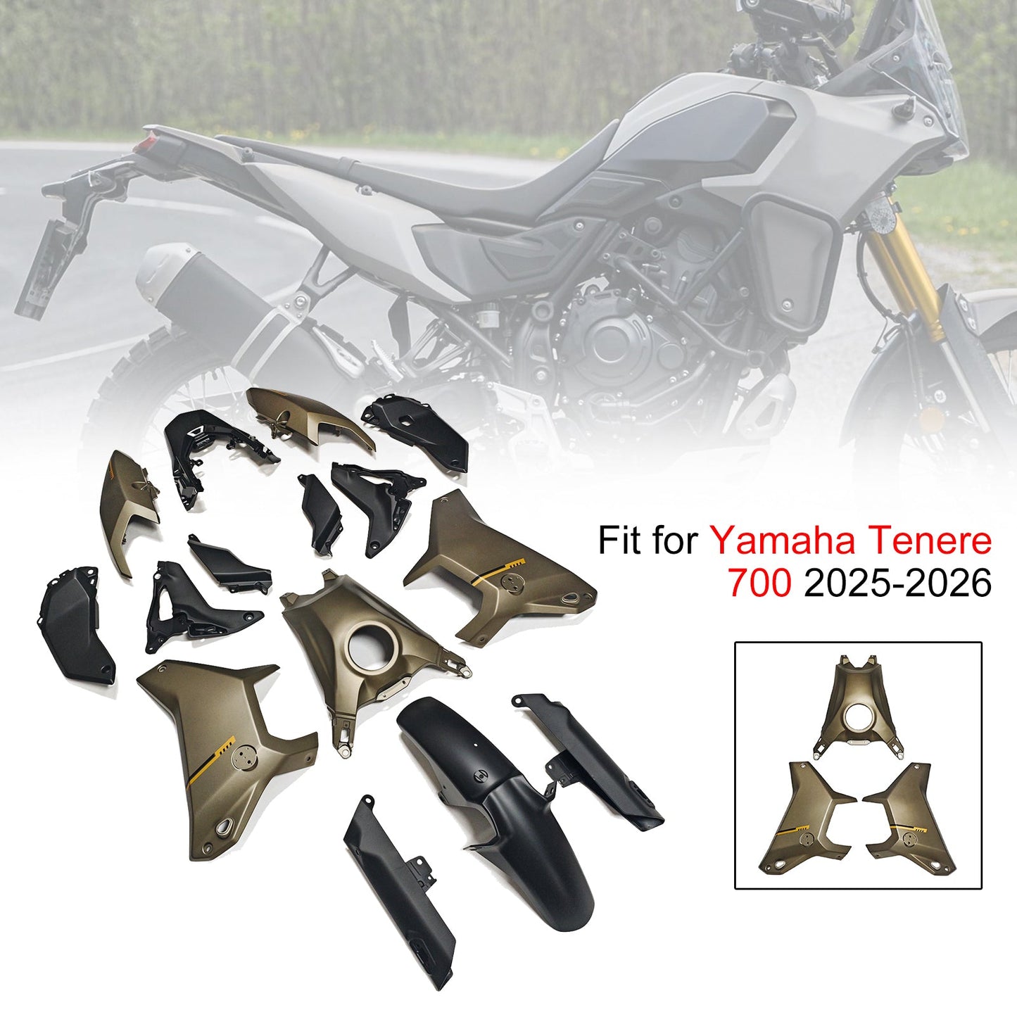 Kit di carene stampate a iniezione per Yamaha Tenere 700 T700S 2025-2026