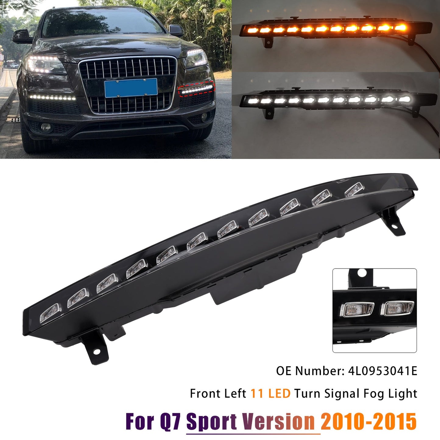 2010-2015 Audi Sport Version Q7 Fendinebbia anteriore sinistro a 11 LED 4L0953041E