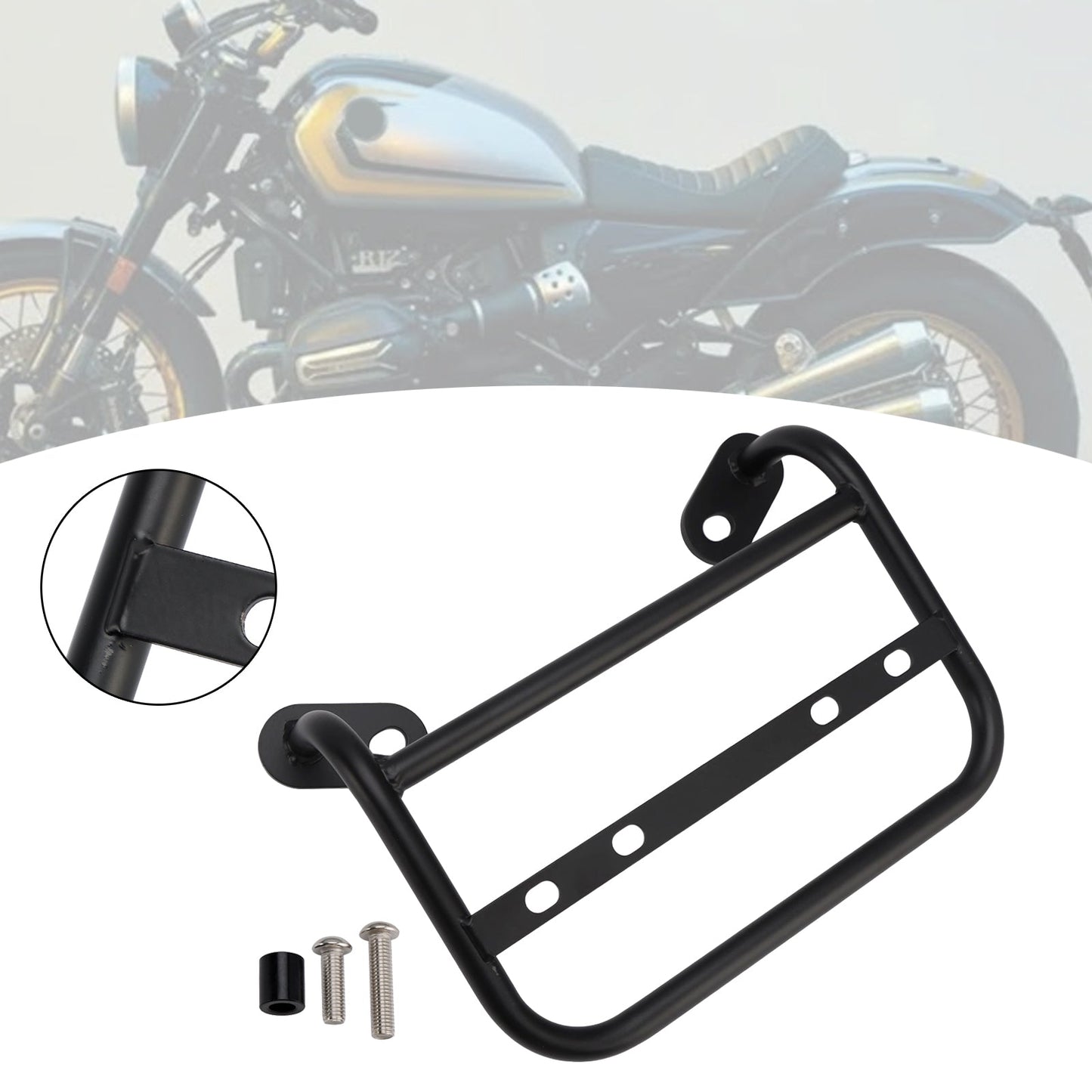 Staffa di montaggio per supporto borsa laterale BMW R12 2024-2025, acciaio nero, sinistra + destra