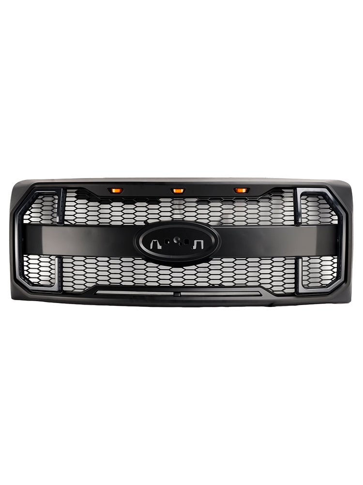 Griglia paraurti anteriore stile Raptor nero opaco Ford F150 2009-2014 con LED