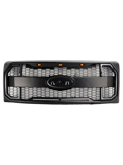 Griglia paraurti anteriore stile Raptor nero opaco Ford F150 2009-2014 con LED