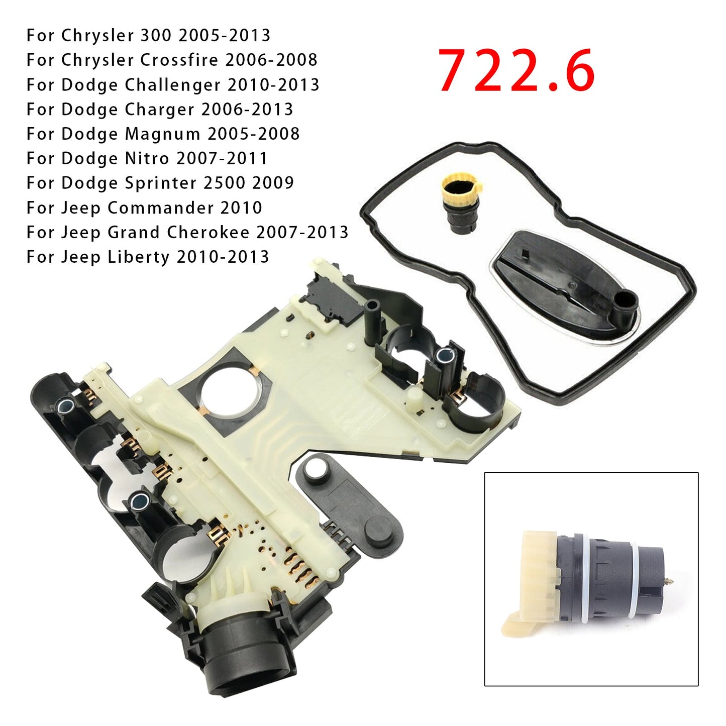 Piastra conduttrice di trasmissione Jeep Commander 722.6 del 2010 + connettore 52108308AC 1402701261