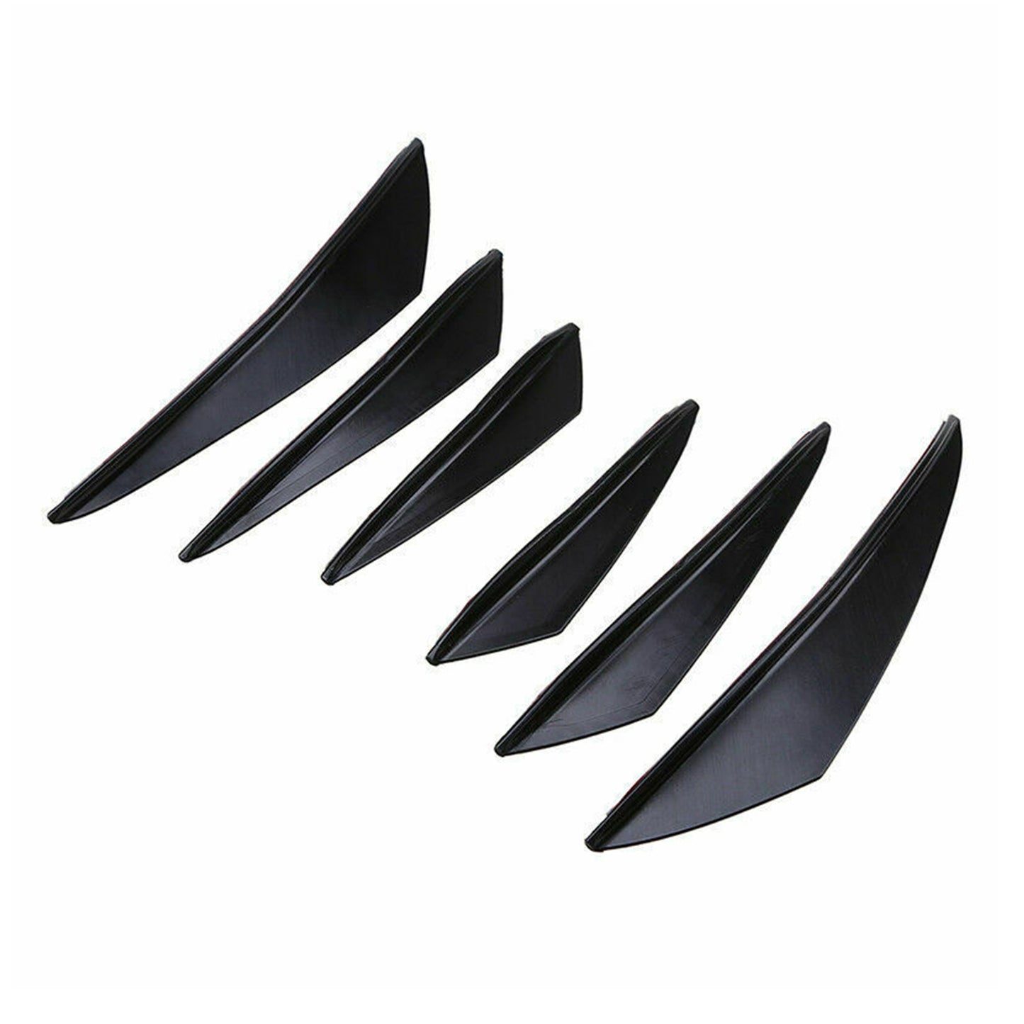 6pcs Universal Gloss Black Car/Auto Paraurti anteriore Pinne Spoiler Canards Refit