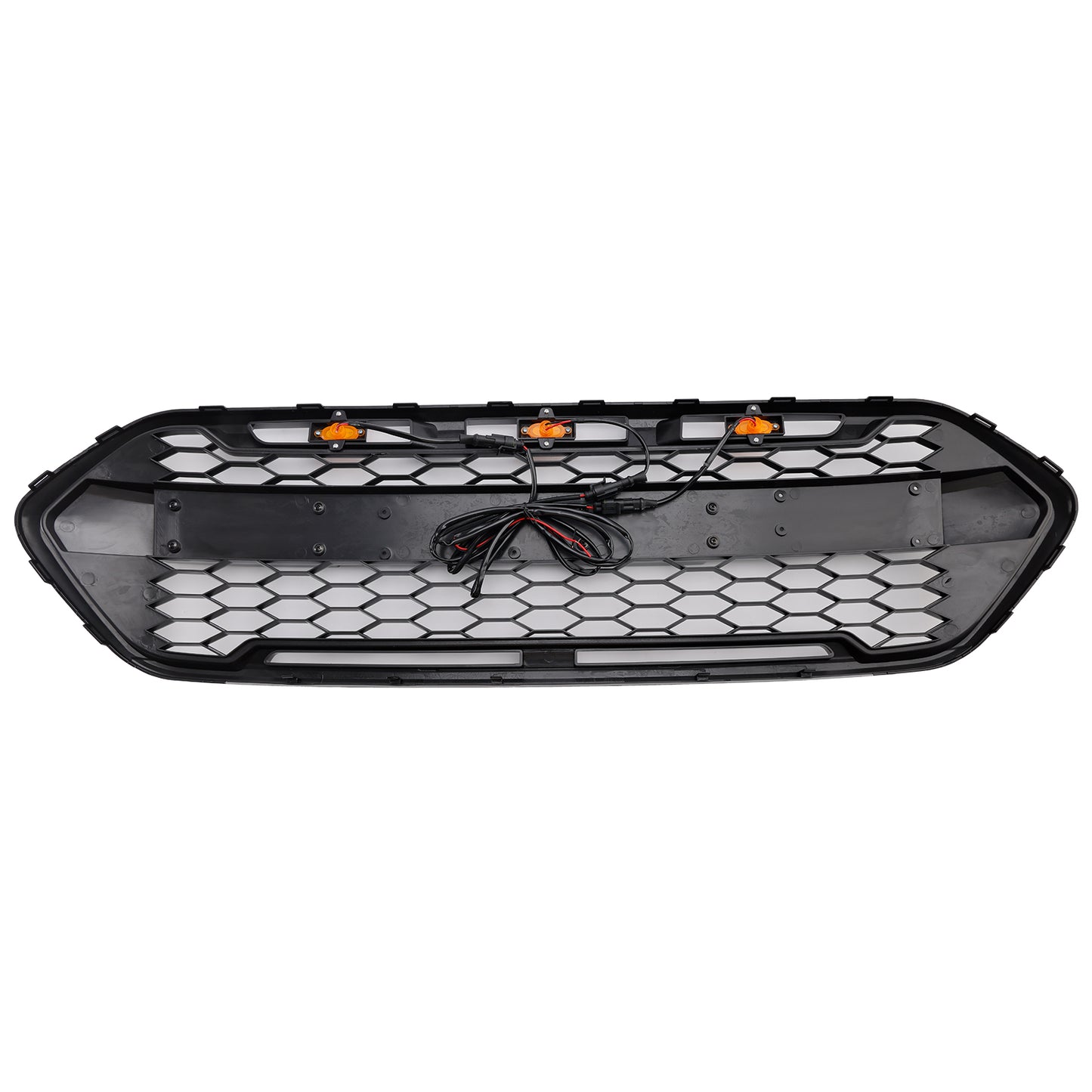 Griglia del paraurti anteriore nero lucido per Ford Transit personalizzato Trail 2018-2023 con 3LED