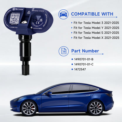 Sensore di pressione pneumatici TPMS Bluetooth 4 pezzi per Tesla Model 3 / S / X / Y 2021-2024