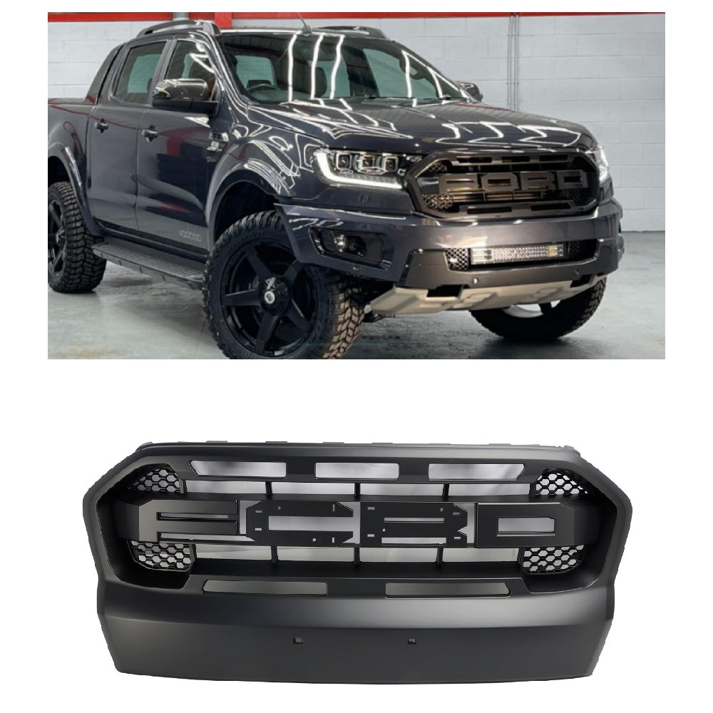 Matt Black Front Bumper Grill Stile Raptor per Ford Ranger 2015 2016 2017 2018 2019 T7
