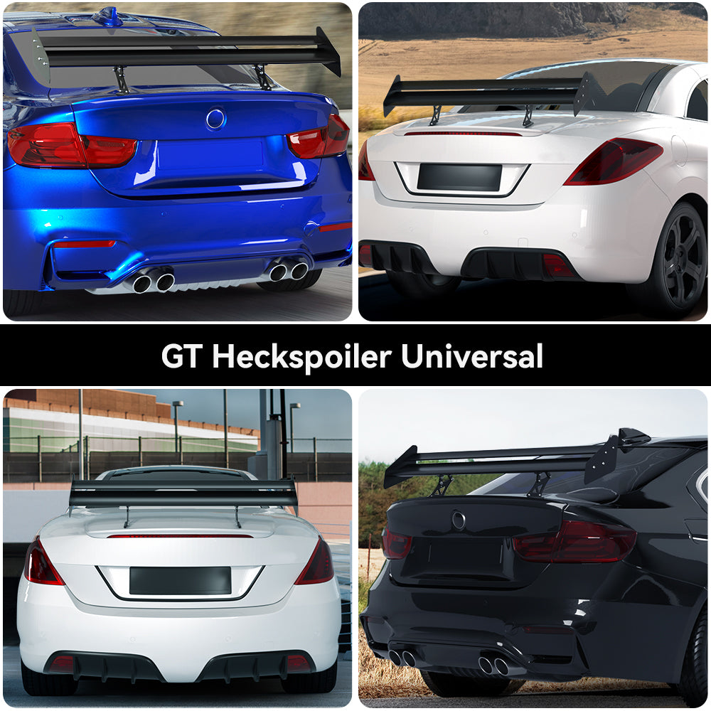 Spoiler per alettone posteriore GT a doppio ponte regolabile in alluminio universale