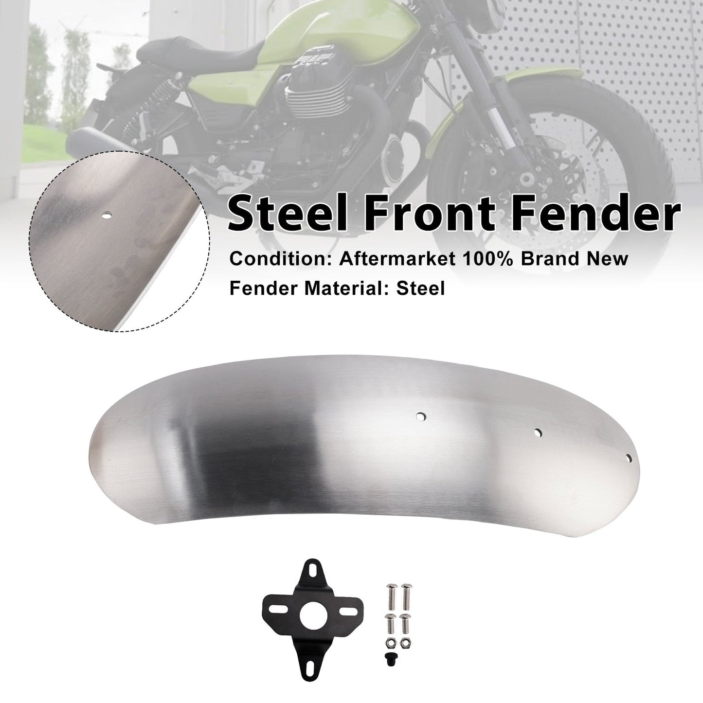 Parafango anteriore in acciaio compatibile con MOTO GUZZI V7 Stone Special 2017-2025