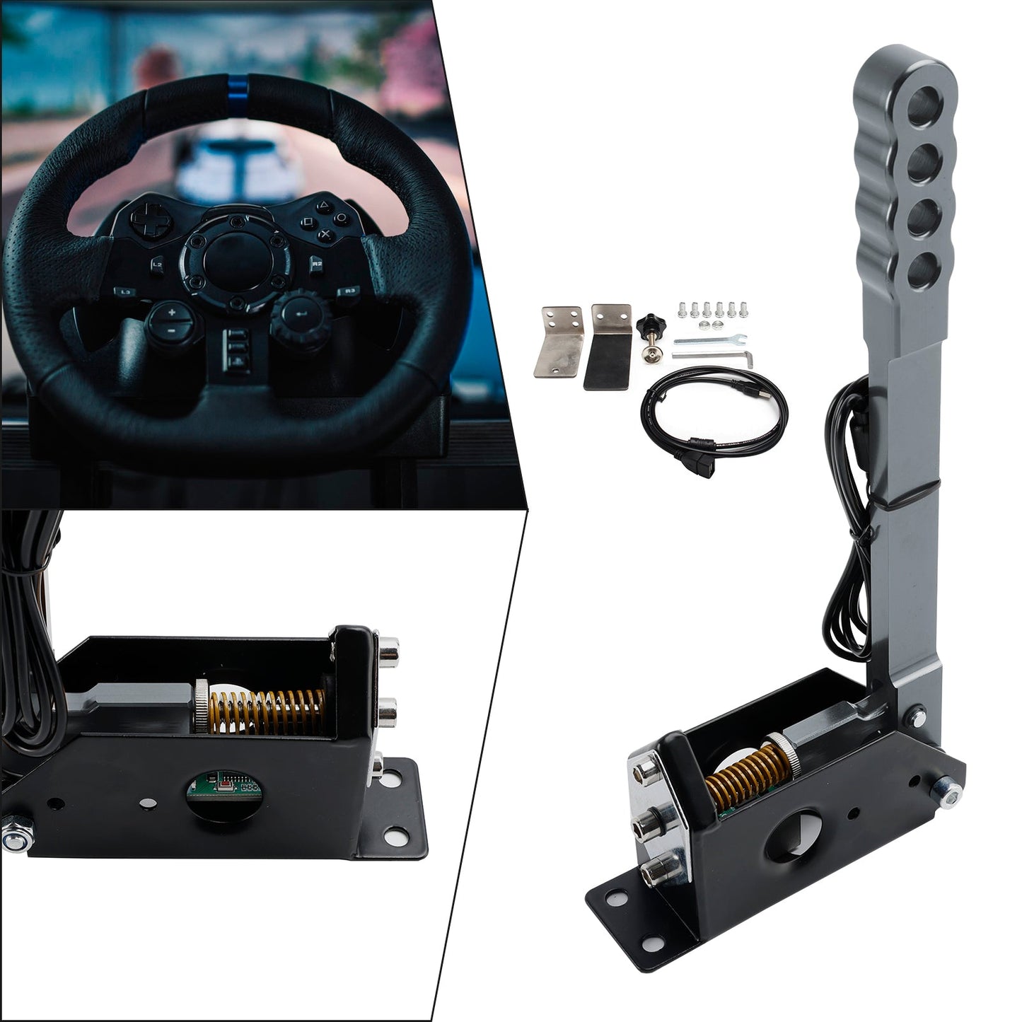 Freno a mano da corsa Sim USB per PC 14 bit con morsetto per Assetto per G27/G29/T300/T500