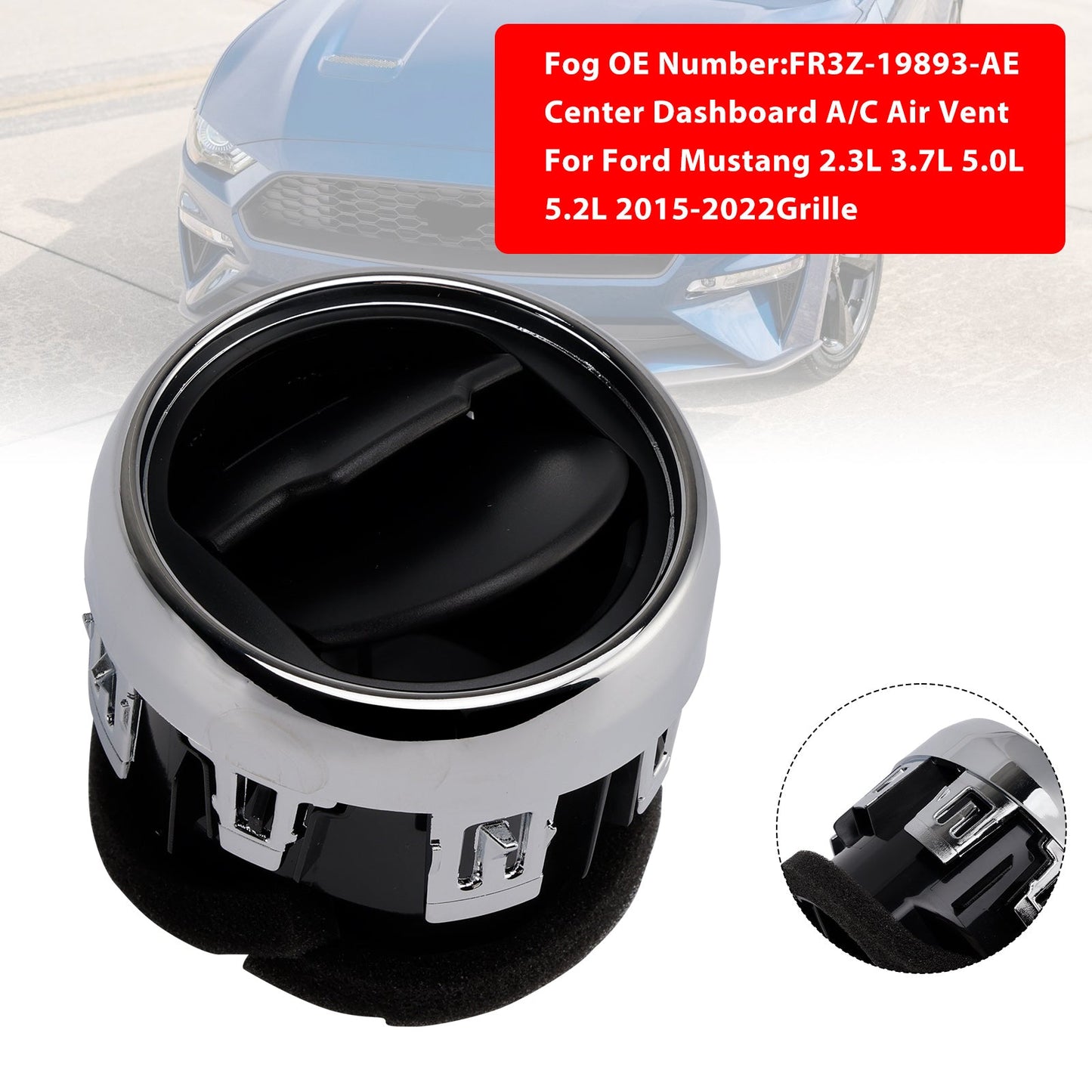 Griglia di ventilazione A/C del cruscotto centrale Ford Mustang 2015-2022 FR3Z-19893-AE