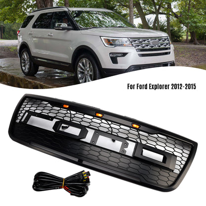 Griglia paraurti anteriore superiore grigia Ford Explorer 2012-2015 con luci