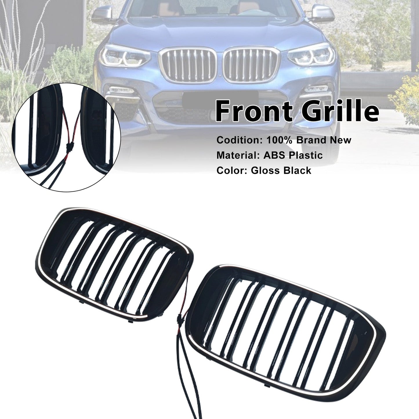 Griglia anteriore a doppio rene per BMW X4 G02 pre-restyling 2018-2021 51138469960