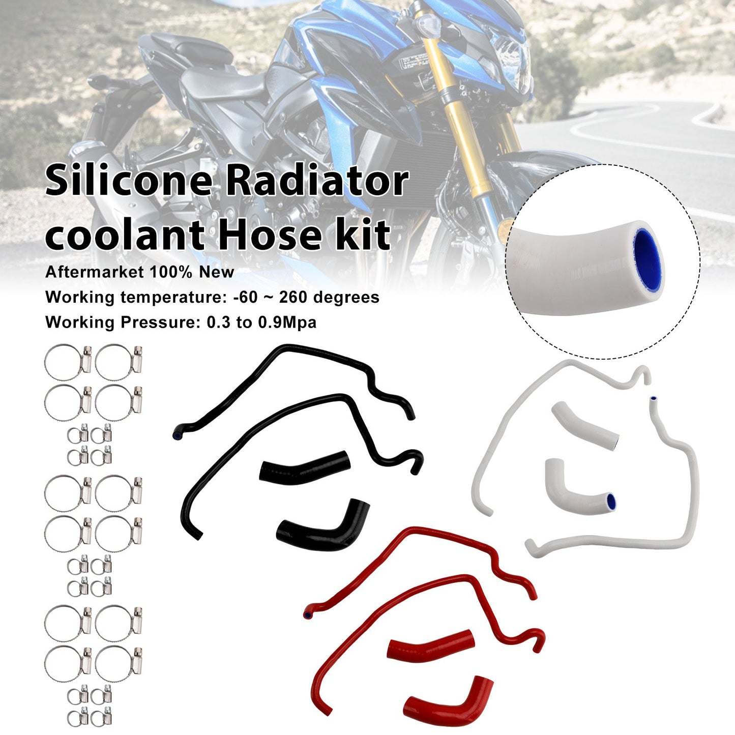 Kit di tubi flessibili in silicone per il liquido di raffreddamento del radiatore della Rocket 3 (2019-2024)