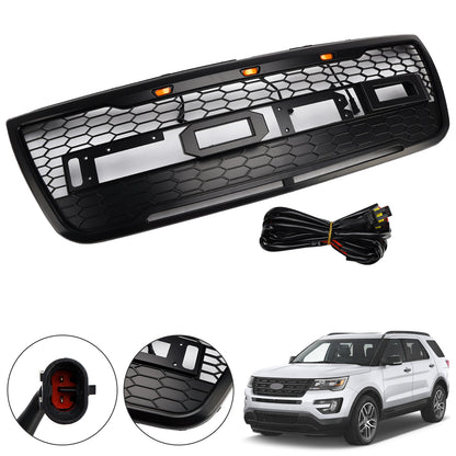 Griglia paraurti anteriore superiore grigia Ford Explorer 2012-2015 con luci