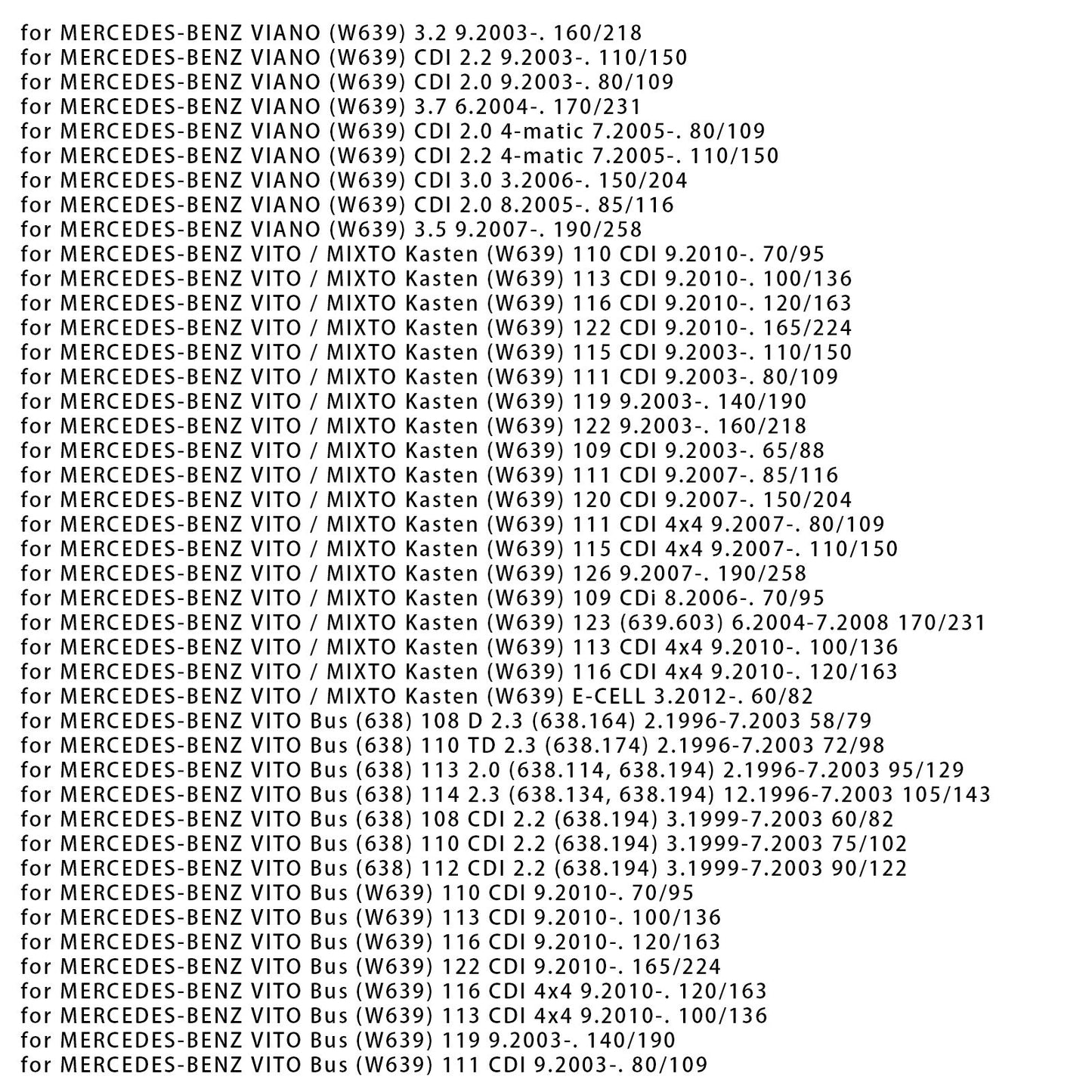 03.1999-07.2003 MERCEDES-BENZ VITO Bus (638) 112 CDI 2.2 (638.194) 90/122 Albero di trasmissione Albero di trasmissione Lunghezza 2211mm 6394103206