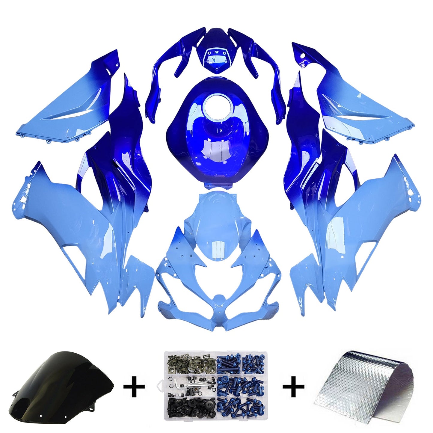 Kit carenatura iniezione in plastica ABS adatto per Kawasaki ZX6R 2019-2023