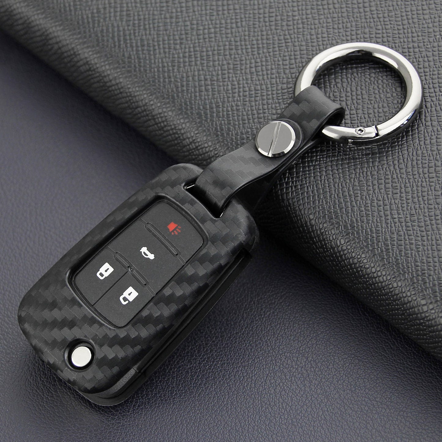 Custodia in similpelle e silicone per chiave auto con fibbia per Chevrolet