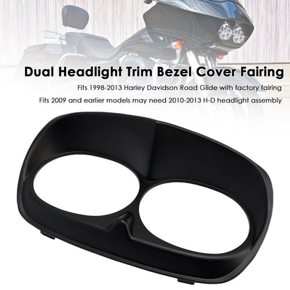 Copertura della cornice del faro anteriore doppio per Road Glide 1998-2013