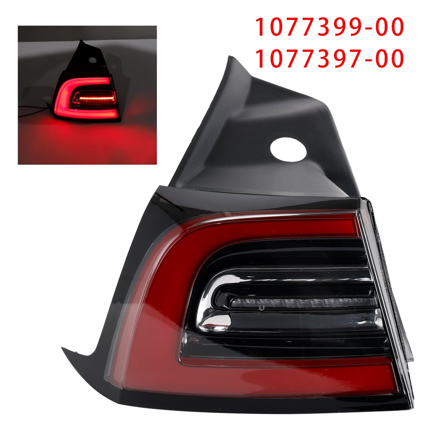 Fanale posteriore a LED, fanale posteriore sinistro esterno a 3 pin per Tesla Model 3 Y 2017-2023