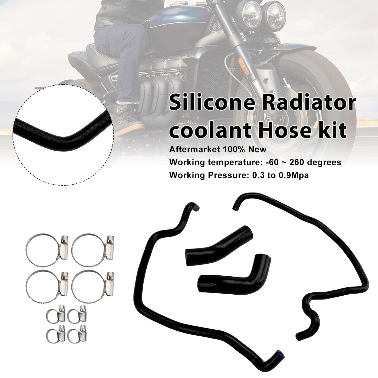 Kit di tubi flessibili in silicone per il liquido di raffreddamento del radiatore della Rocket 3 (2019-2024)