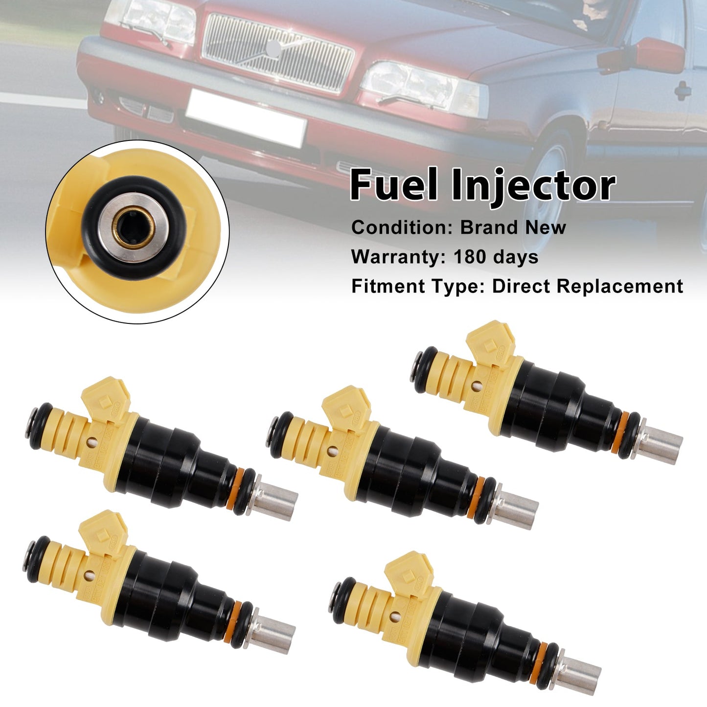 5 pezzi Iniettore carburante 0280150779 Adatto per Volvo 850 2.4L 2.0L I5 1991-1997 852-12141