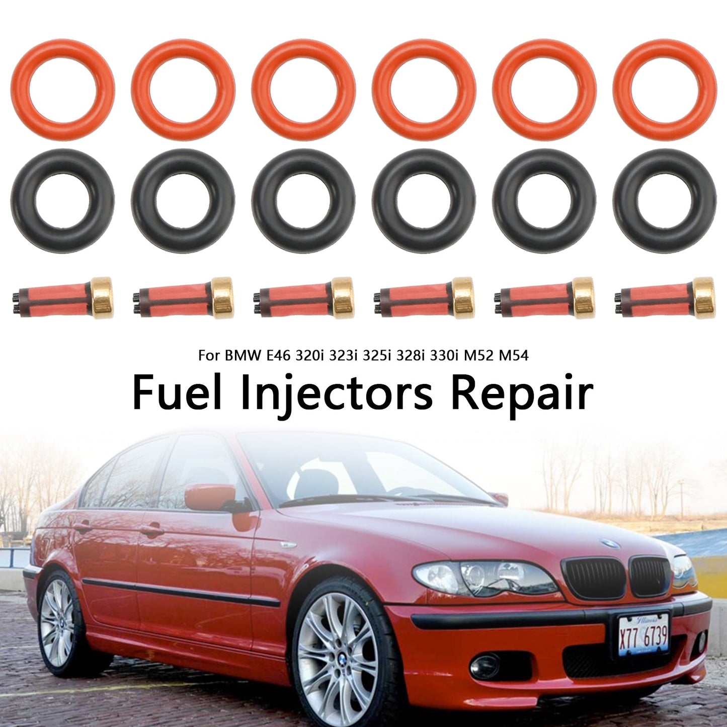 BMW E46 320i 323i 325i 328i 330i M52 M54 Kit di riparazione iniettori carburante 13537546244 13641437487