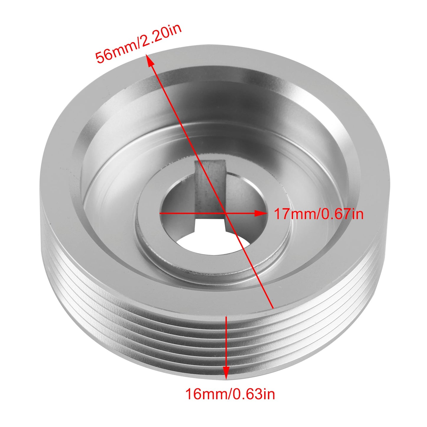 Puleggia 22-560/580 con chiave, diametro esterno 56 mm e foro 17 mm