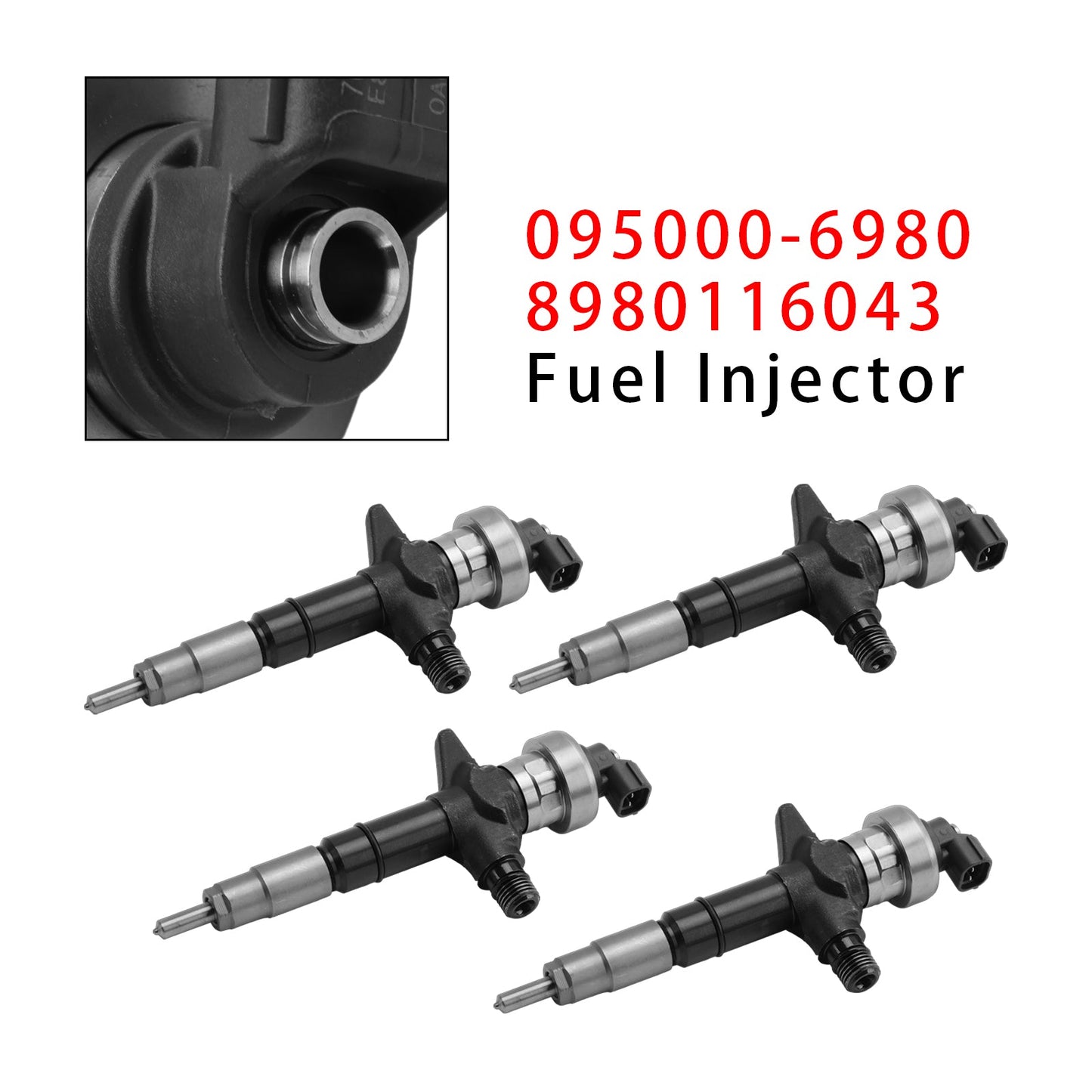 4 iniettori di carburante per Isuzu Dmax Holden 3.0L 4JJ1 095000-6980 8980116043