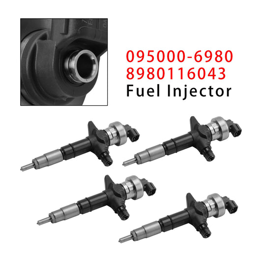 4 iniettori di carburante per Isuzu Dmax Holden 3.0L 4JJ1 095000-6980 8980116043