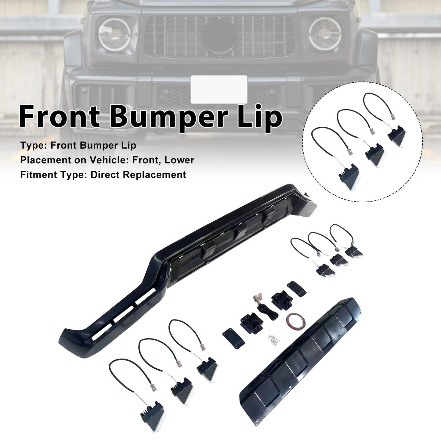 Diffusore anteriore per paraurti compatibile con Mercedes Benz Classe G W465 G63 2025+ PP
