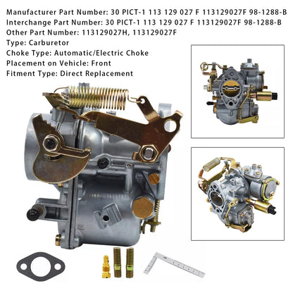Kit carburatore Volkswagen Transporter 30 Pict-1 1949-1966, starter elettrico 113129027F