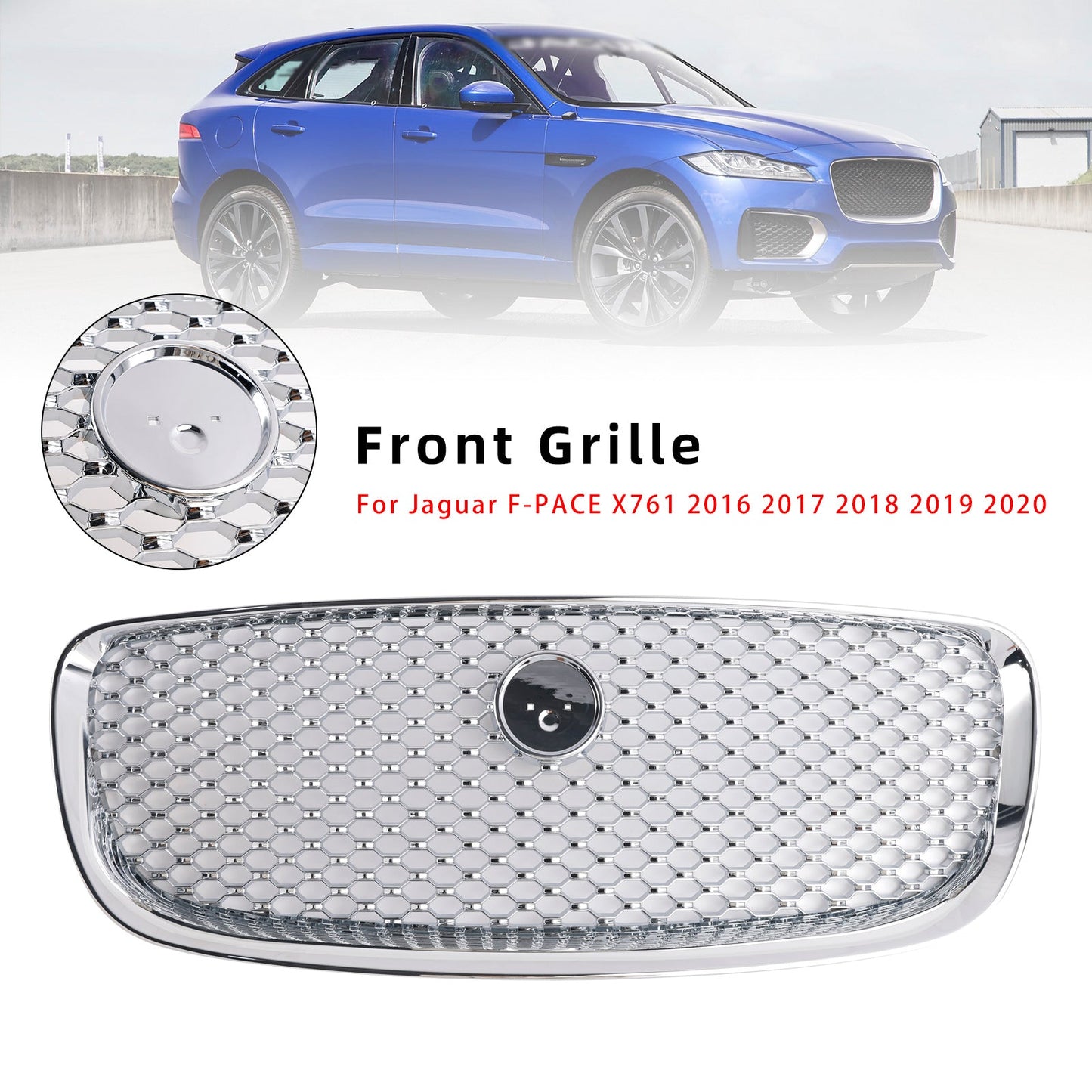 Griglia paraurti anteriore cromata adatta per JAGUAR F-PACE X761 2016-2020