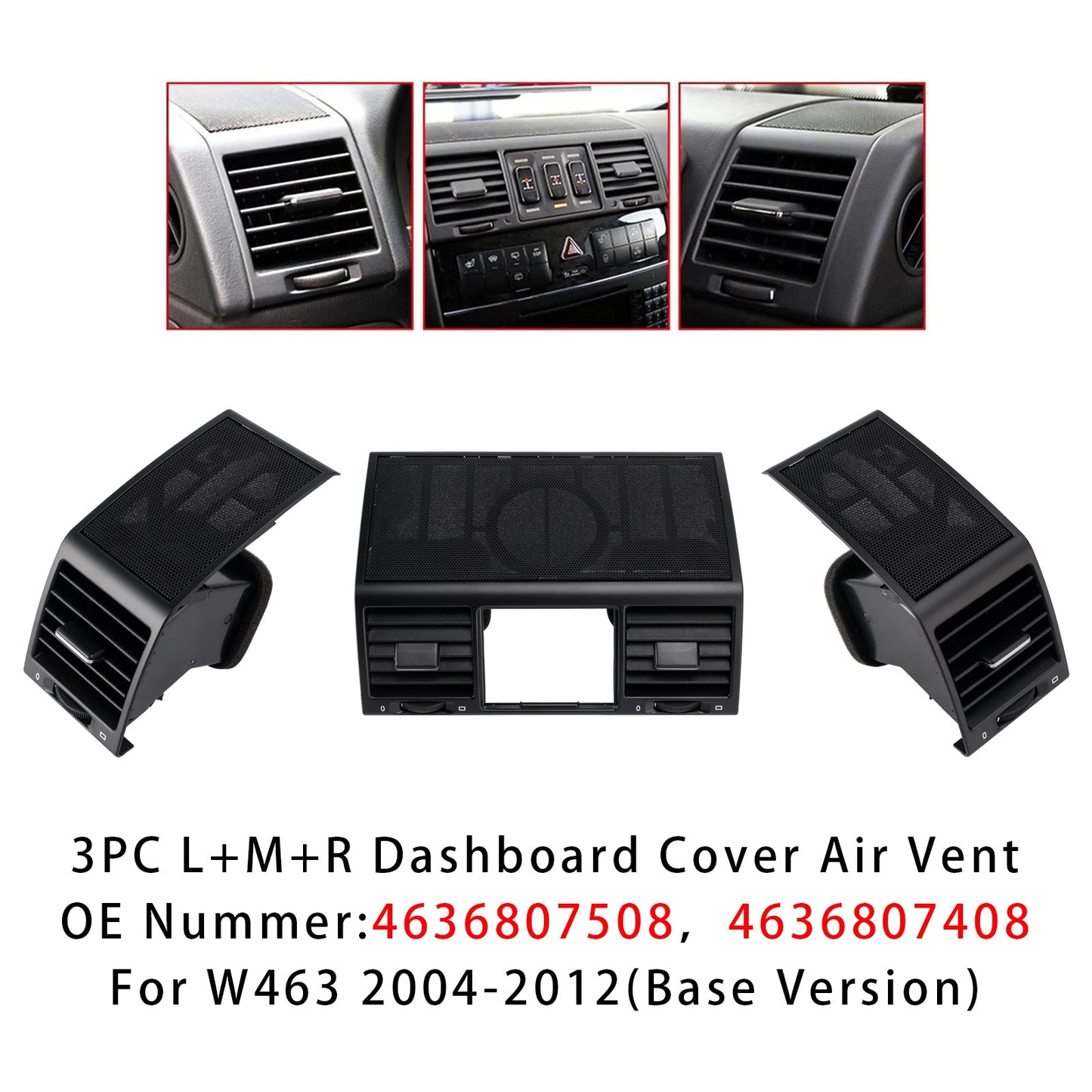 2004-2012 Mercedes-Benz G500 5.0L 5.5L 3 pezzi Griglia di copertura della presa d'aria A/C 4636807508 A4636807508