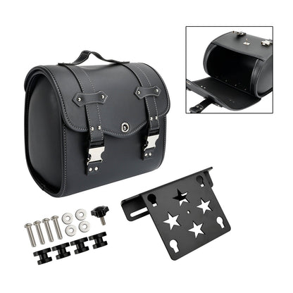 Kit borse laterali e staffe, sgancio rapido universale, nero, per moto