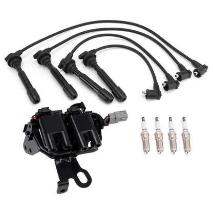 Kit bobina di accensione + 4 candele + cavi per Kia Spectra L4 2.0L 2004-2007, codice IC539 UF-419.
