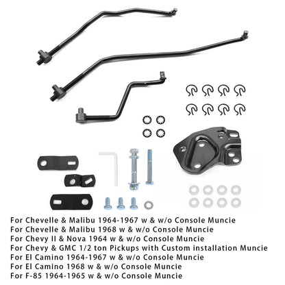 Kit di collegamento del cambio a 4 velocità Muncie F-85 1966 senza console 442 1964-1965 senza e senza console