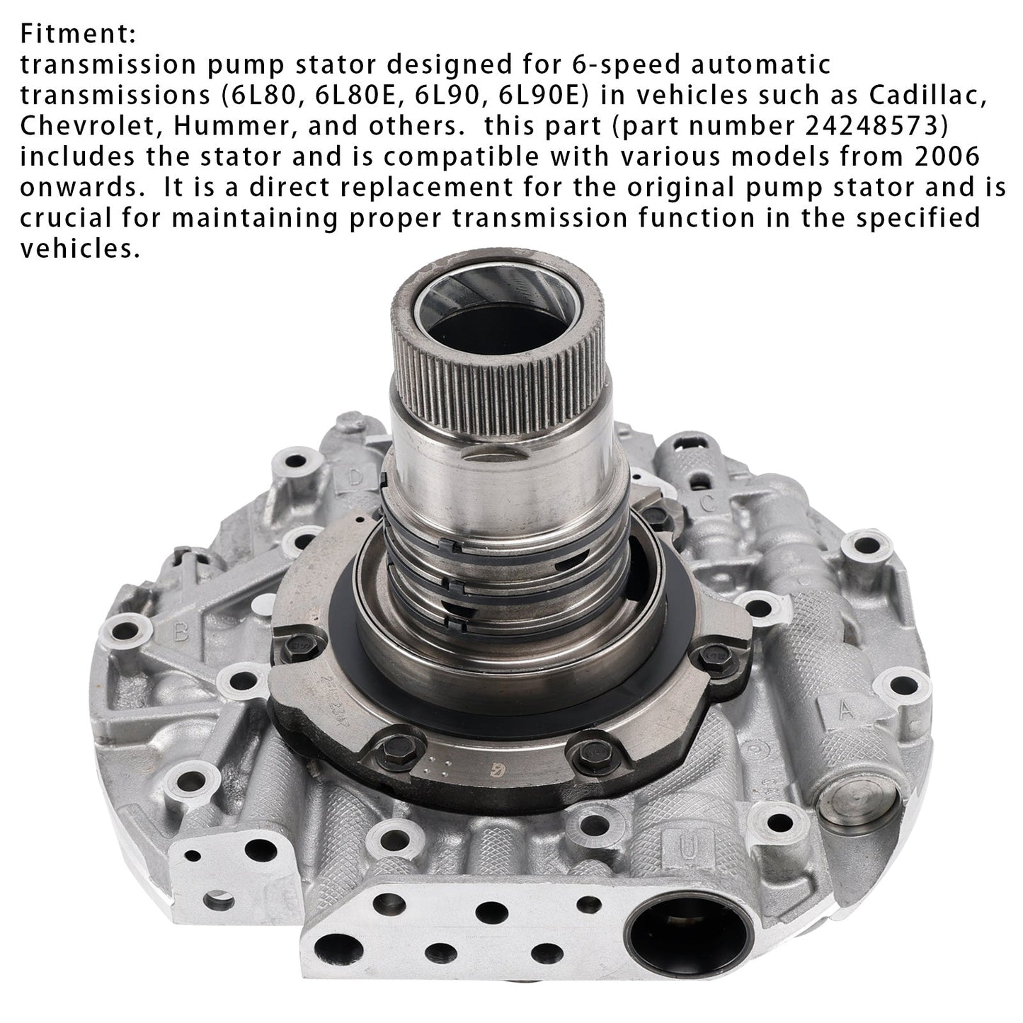 6L80 6L90 Coperchio pompa Statore ricostruito con albero statore aggiornato 24289721 24236939