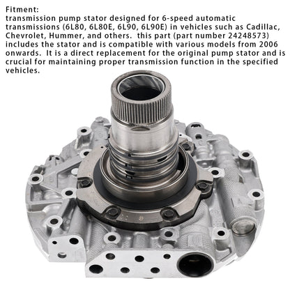 6L80 6L90 Coperchio pompa Statore ricostruito con albero statore aggiornato 24289721 24236939