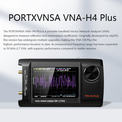 Analizzatore di rete vettoriale portatile NanoVNA Plus da 4 pollici aggiornato da 50 kHz a 2,7 GHz