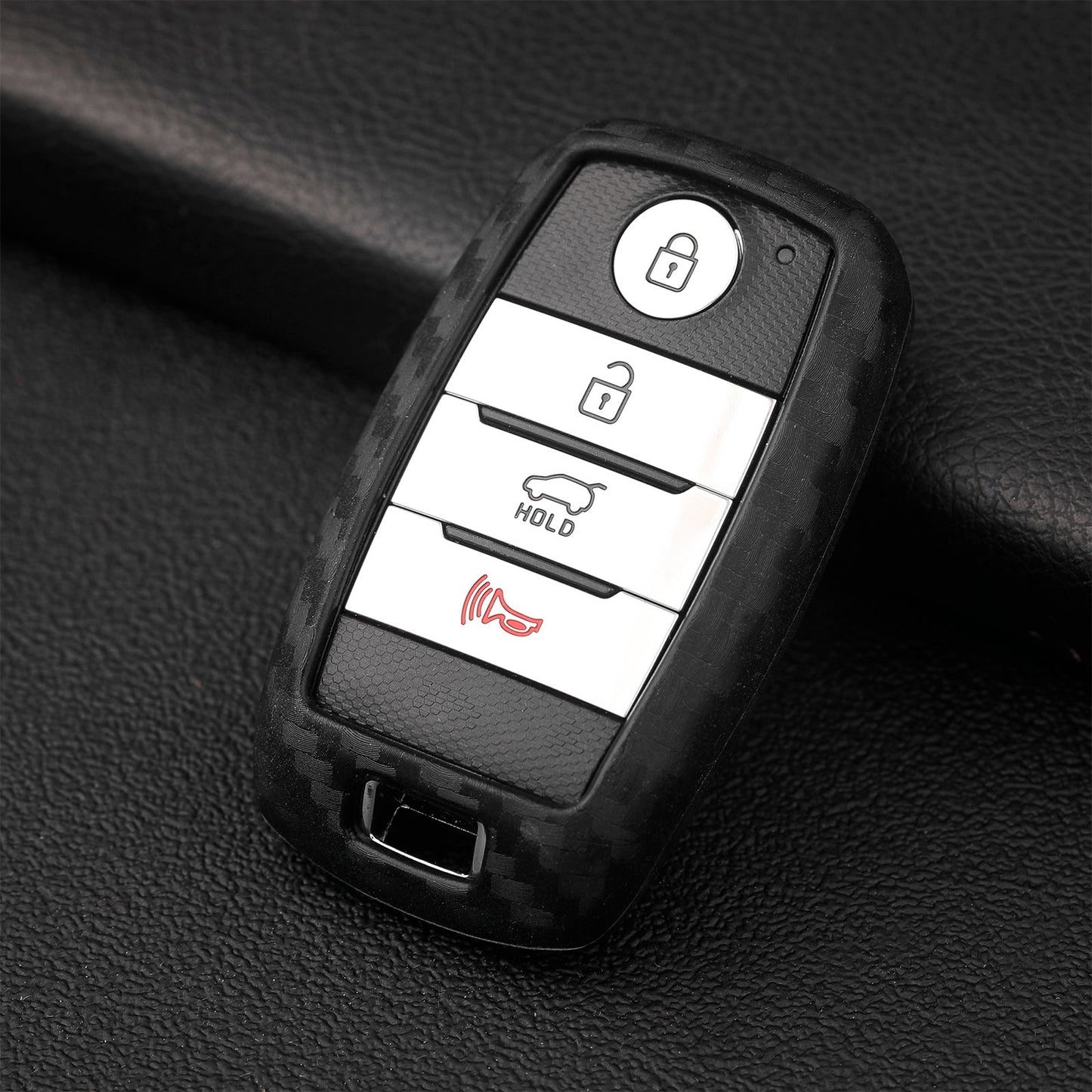 Custodia in pelle e silicone per chiave auto con fibbia per Kia