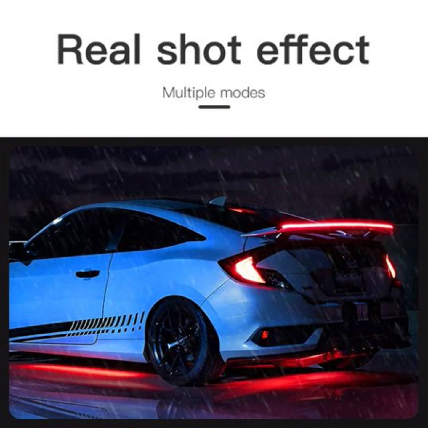 Lampada a LED per coda auto, in fibra di carbonio, spoiler posteriore, labbro freno, bagagliaio, rosso 1,3 m