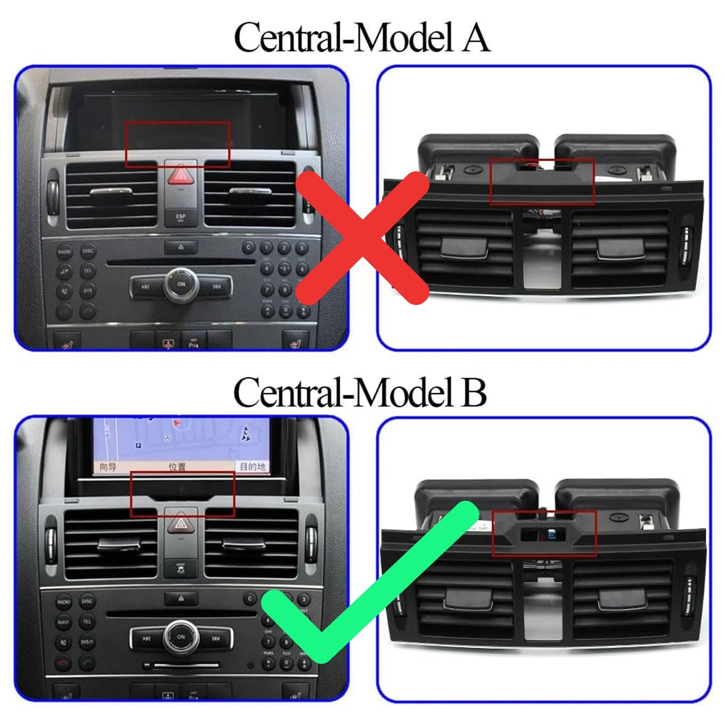 Bocchetta di ventilazione del cruscotto Mercedes Benz W204 Advance Version 2007-2010 2048304154