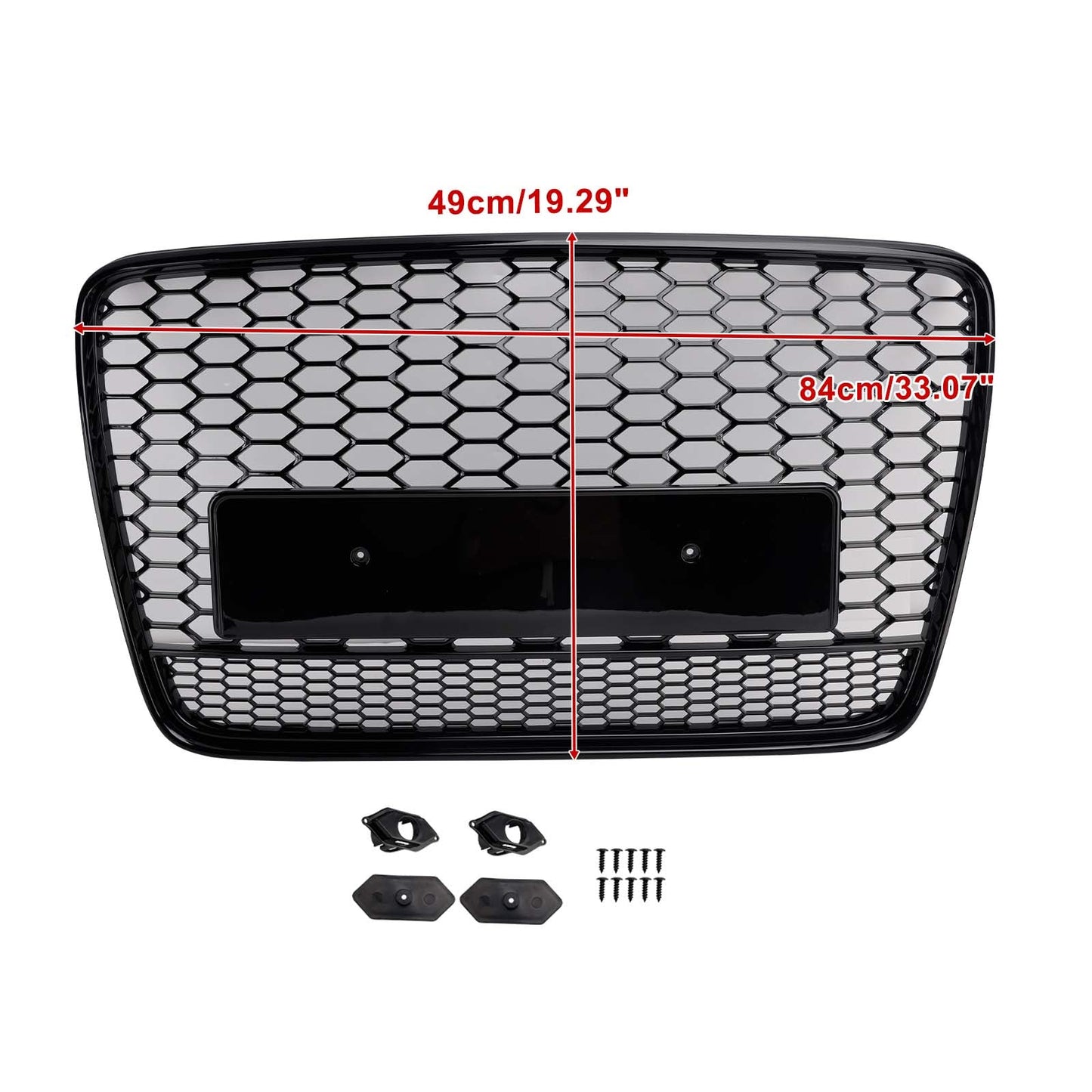 Griglia di ventilazione del radiatore per paraurti anteriore, colore nero lucido, compatibile con Audi Q7 2005-2015.
