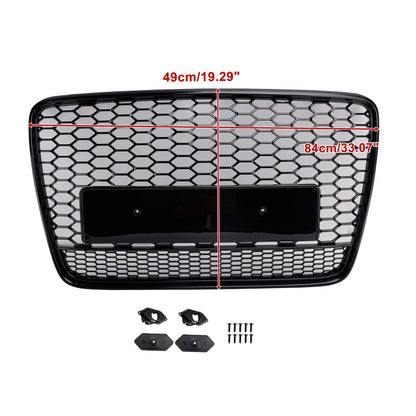 Griglia di ventilazione del radiatore per paraurti anteriore, colore nero lucido, compatibile con Audi Q7 2005-2015.