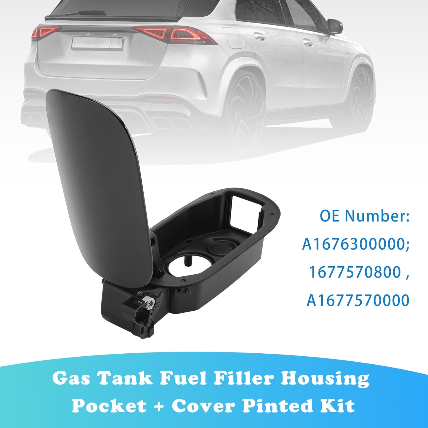 Kit di montaggio per alloggiamento tappo serbatoio carburante Mercedes GLE W167 2019-2025 con coperchio.