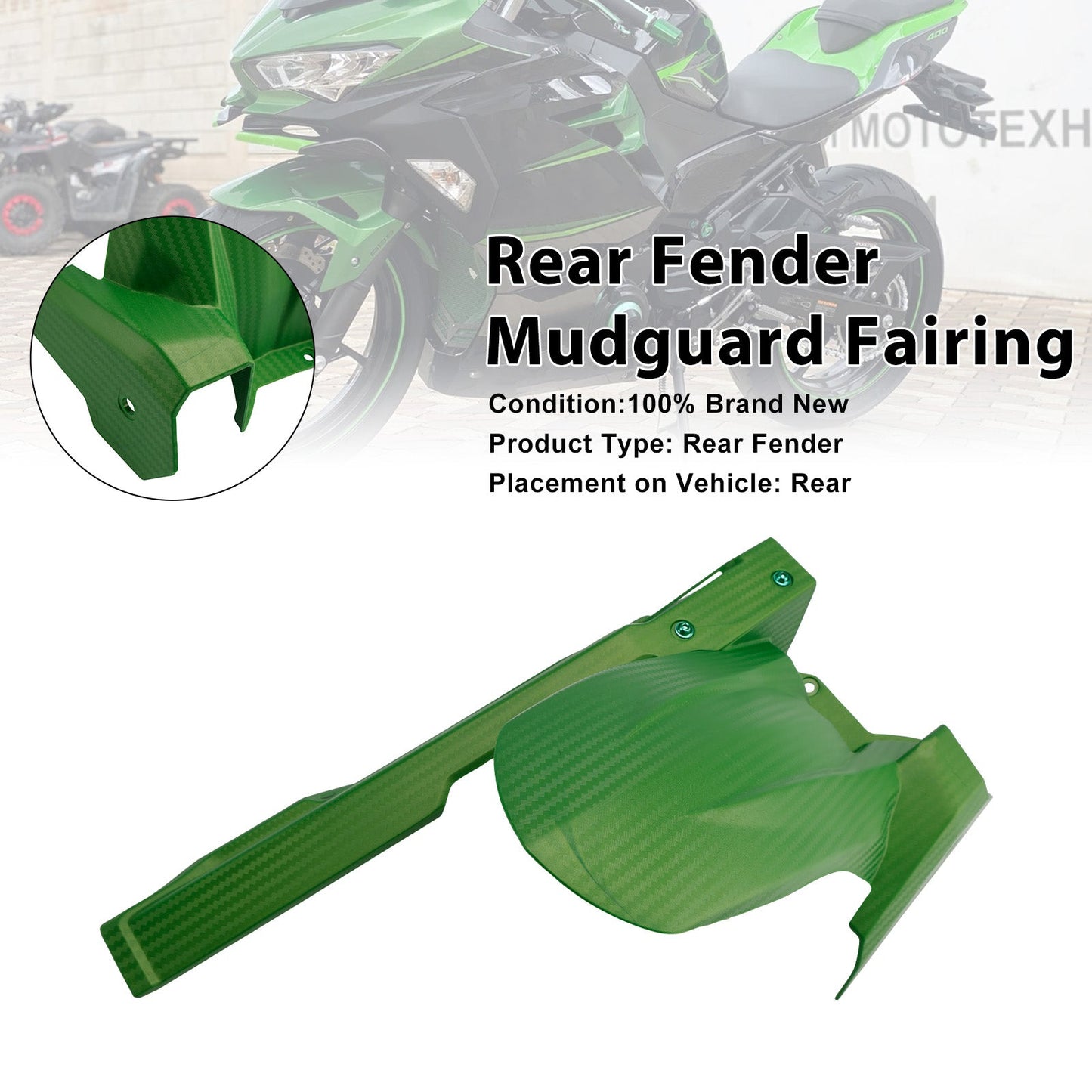 Parafango posteriore per Kawasaki Ninja 400 / Z400 2018-2024